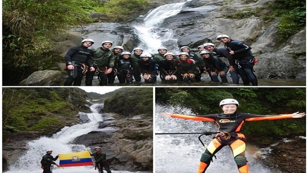Canyoning in Baños Chamana Waterfall
