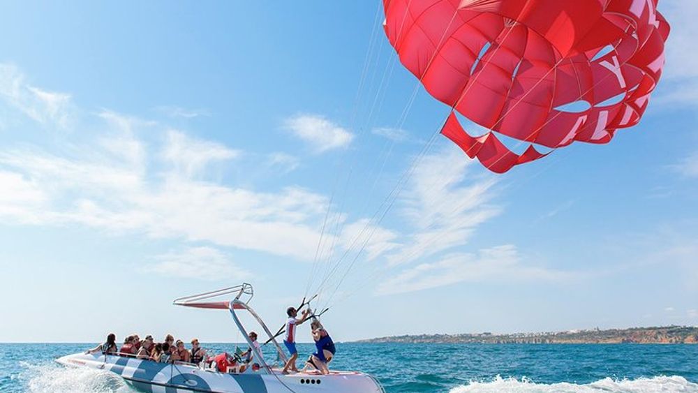 Parasailing from Albufeira Marina by Boat