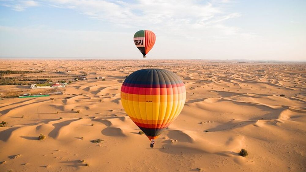 Dubai Hot Air Balloon Ride With Dune Bashing, Camel Rides