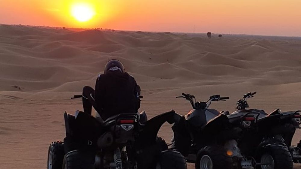 Sunset Quad Bike Tour Dubai (Deep desert ride , sunset in desert)