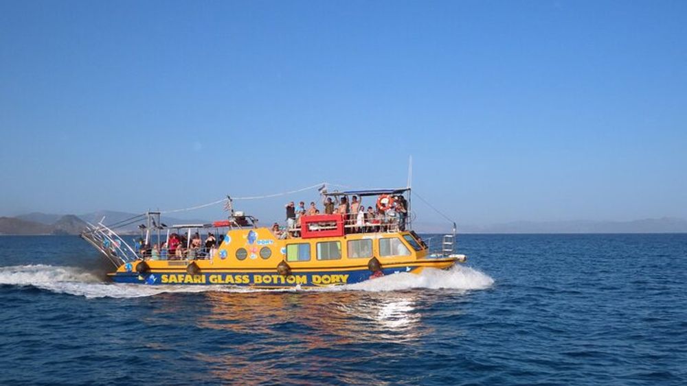 Dory's Glass Bottom Boat Adventure in Pserimos and Pserimos Beach