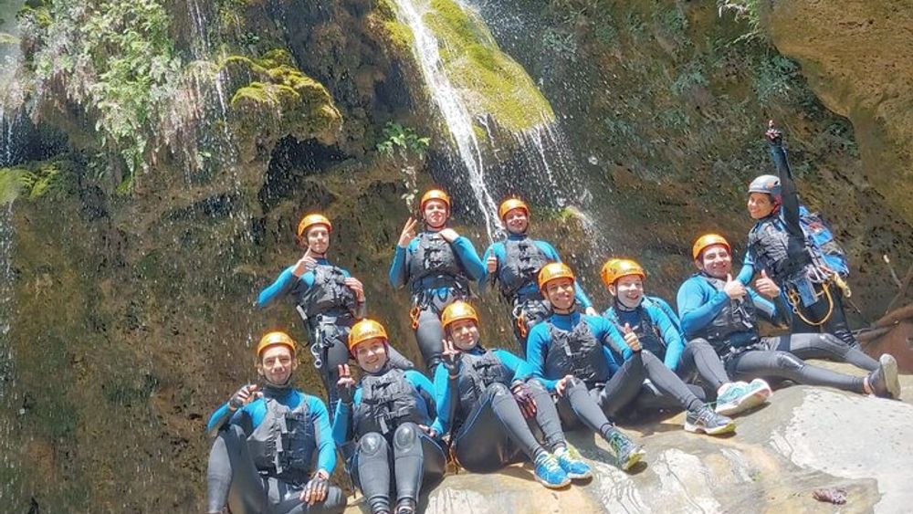 Rappelling, Hiking and Jumping into the water in the Matacanes Canyon
