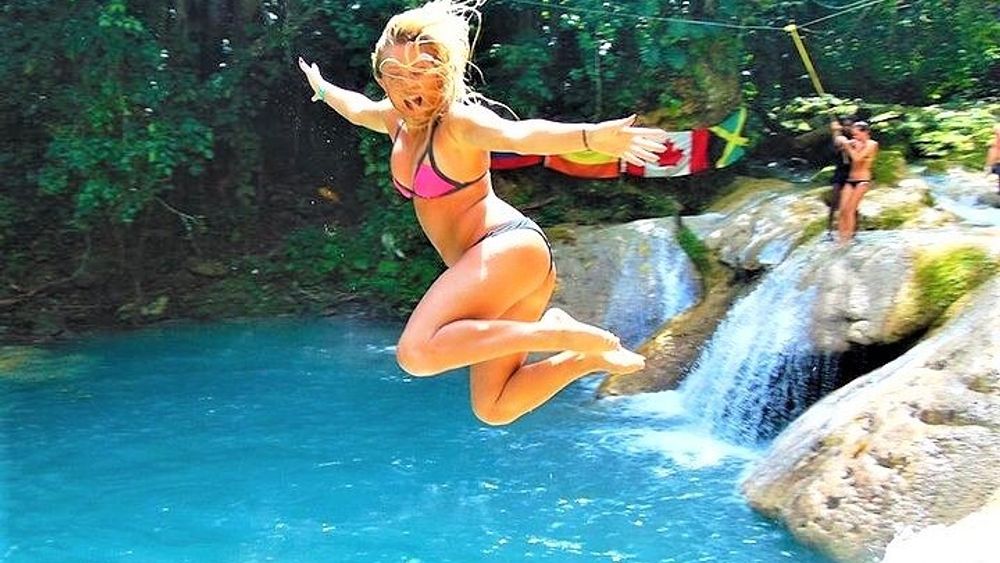 Blue Hole, Secret Falls, and Shopping from Montego Bay