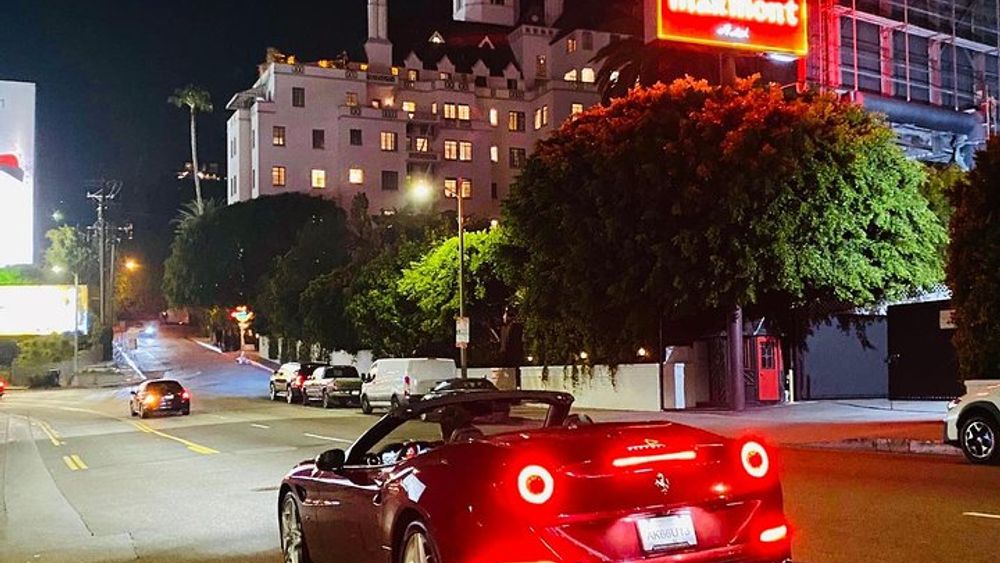 Hollywood Blvd to Sunset Blvd Private Ferrari Drive