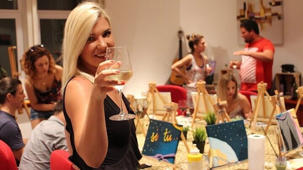 Painting party at Art Bottega - Paint & Wine Studio in Rijeka