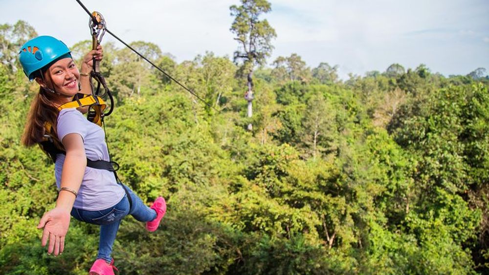 5-hour Angkor Wat Park Zip Line Adventure from Siem Reap