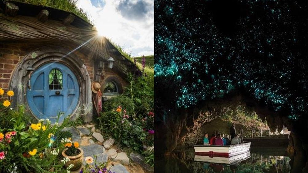 Hobbiton Movie Set and Waitomo Glowworm Caves from Auckland